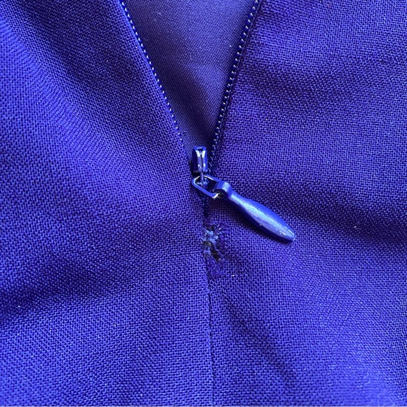 Aritzia Babaton Navy Blue Knee-length High Neck Fitted Sleeveless Wool Dress - Picture 7 of 7